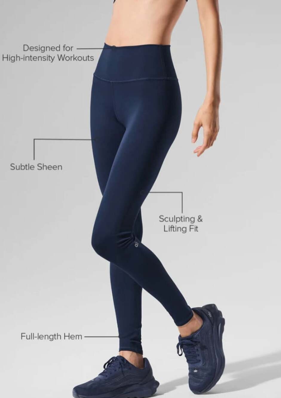 Alo Yoga High-Waist Airlift Legging in Navy Full Length Size Medium